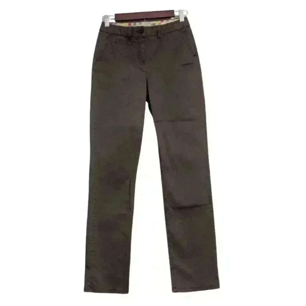 Boden Chino Pants Size 6 Gray Straight Leg Cotton Stretch Casual Workwear Office